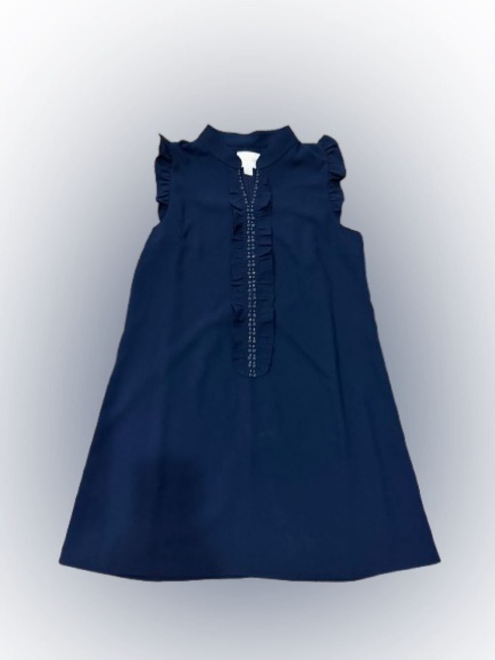 Lilly Pulitzer Navy Ruffle-Front Sleeveless Dress